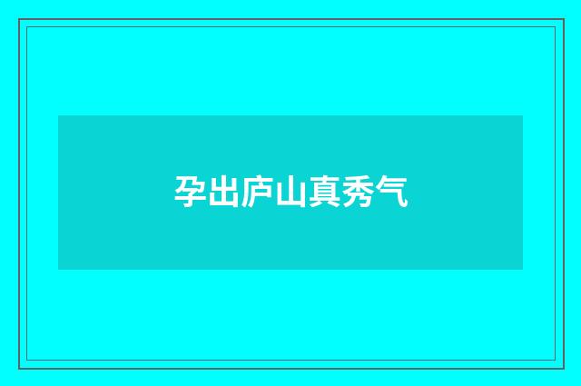 孕出庐山真秀气