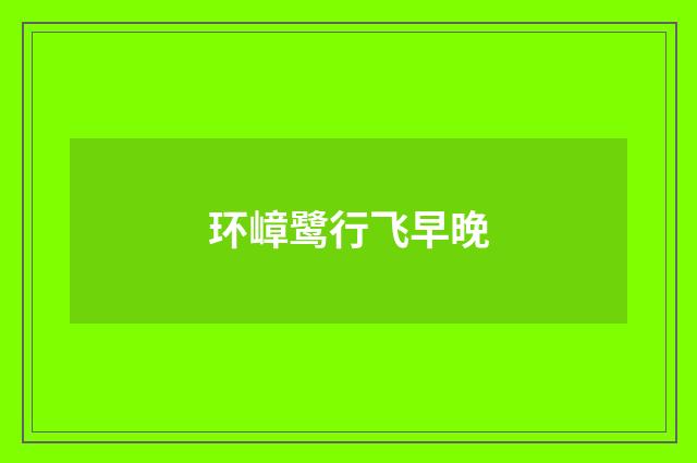环嶂鹭行飞早晚