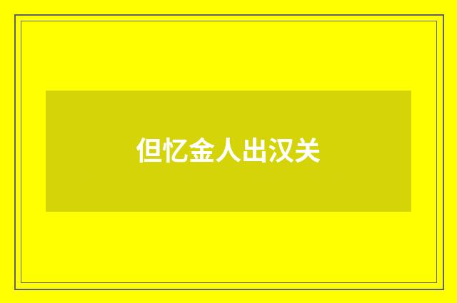 但忆金人出汉关