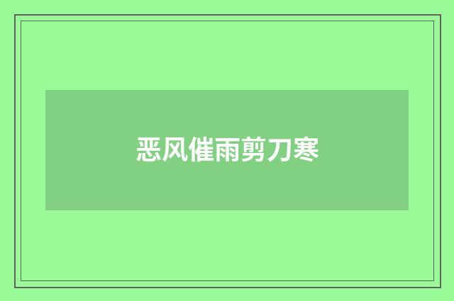 恶风催雨剪刀寒