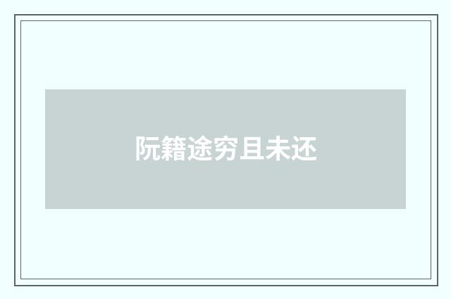 阮籍途穷且未还