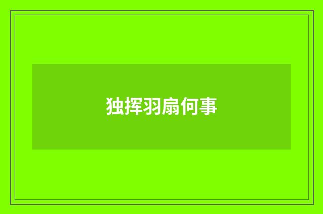 独挥羽扇何事