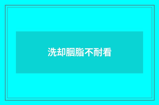 洗却胭脂不耐看
