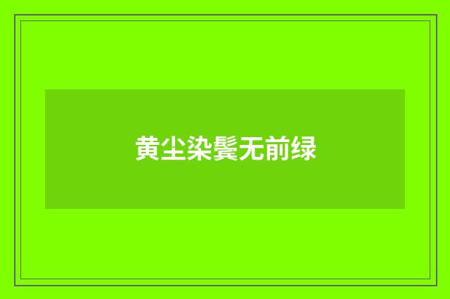 黄尘染鬓无前绿