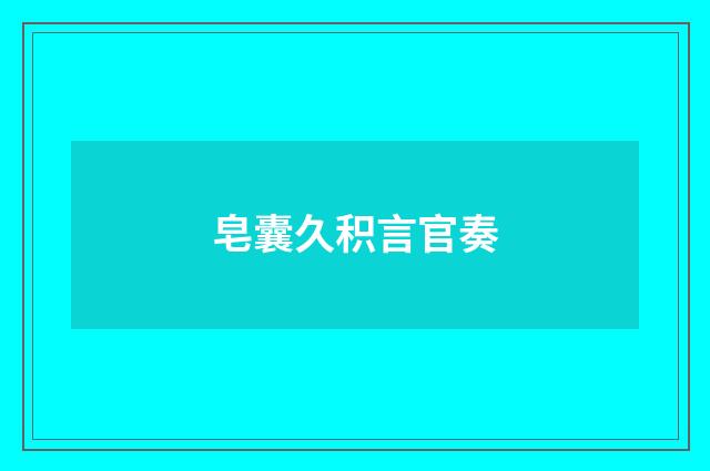 皂囊久积言官奏