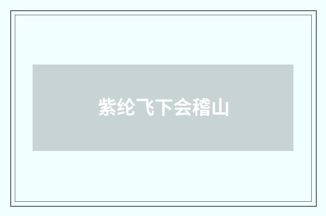 紫纶飞下会稽山