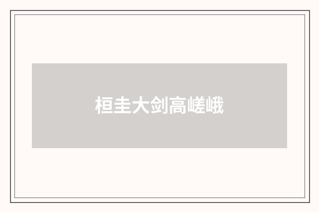 桓圭大剑高嵯峨
