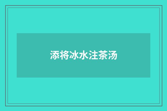 添将冰水注茶汤
