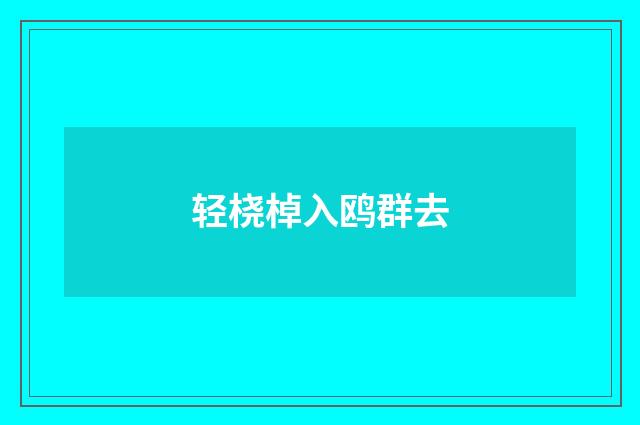 轻桡棹入鸥群去