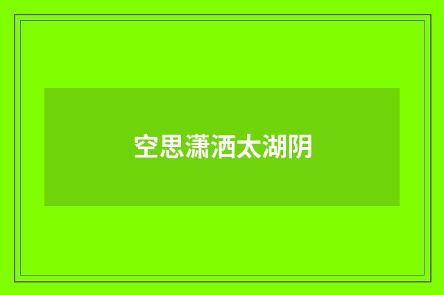 空思潇洒太湖阴