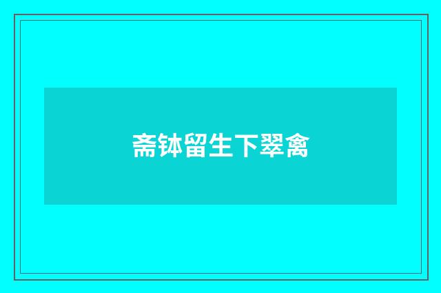斋钵留生下翠禽
