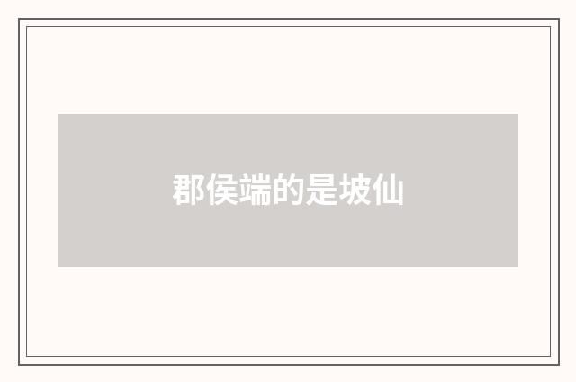 郡侯端的是坡仙
