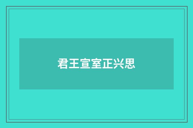 君王宣室正兴思