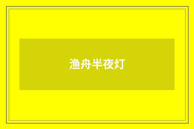 渔舟半夜灯