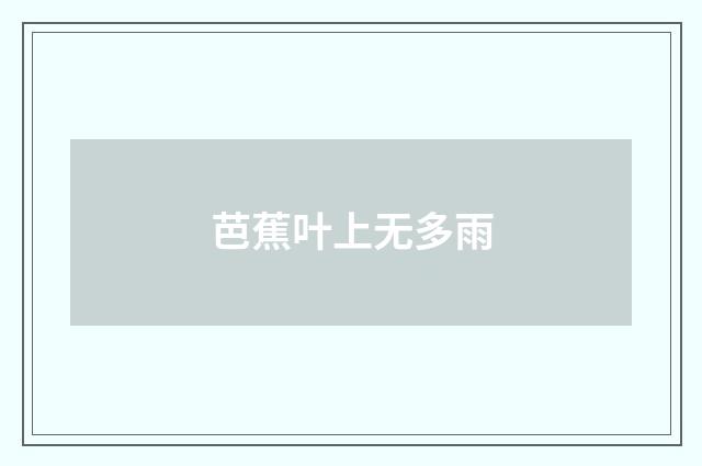芭蕉叶上无多雨