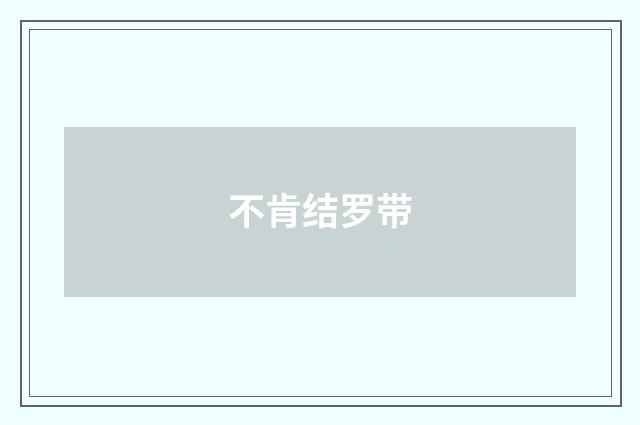 不肯结罗带