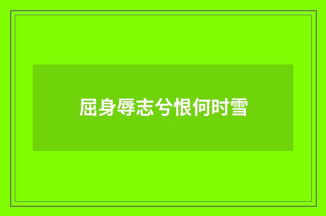 屈身辱志兮恨何时雪