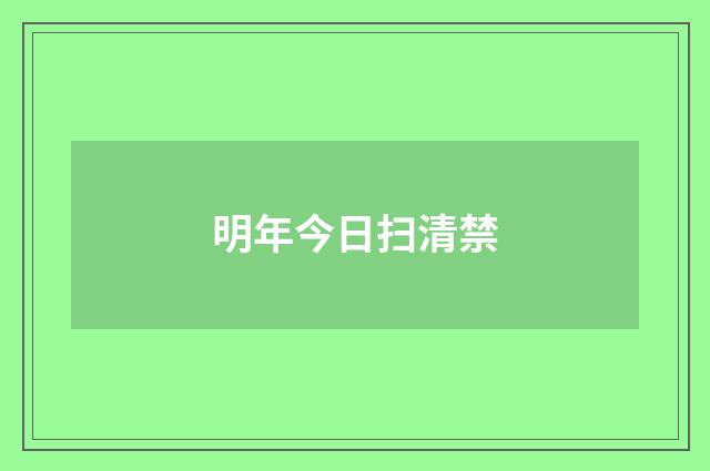明年今日扫清禁