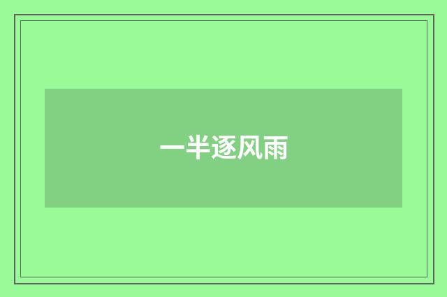 一半逐风雨