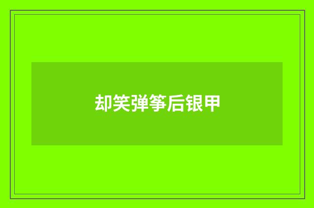 却笑弹筝后银甲