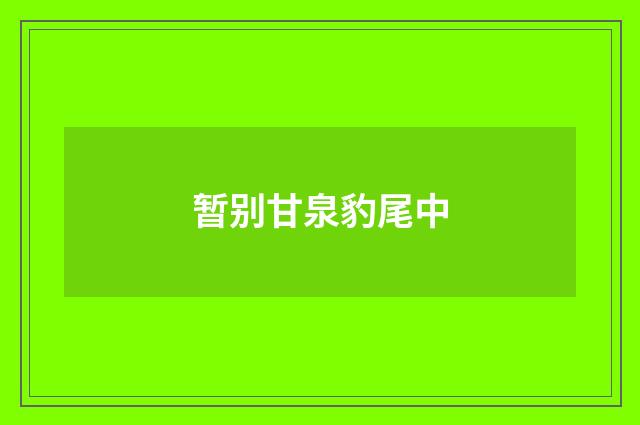 暂别甘泉豹尾中