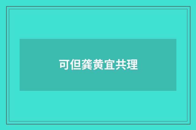 可但龚黄宜共理