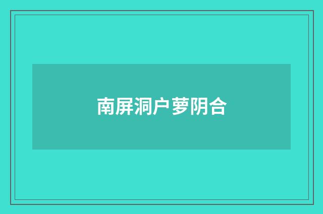 南屏洞户萝阴合