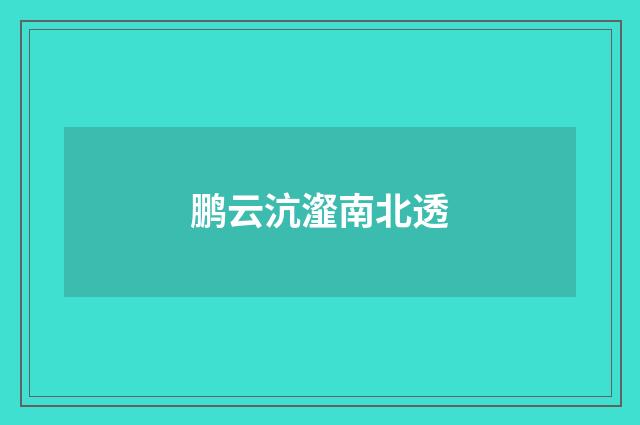 鹏云沆瀣南北透