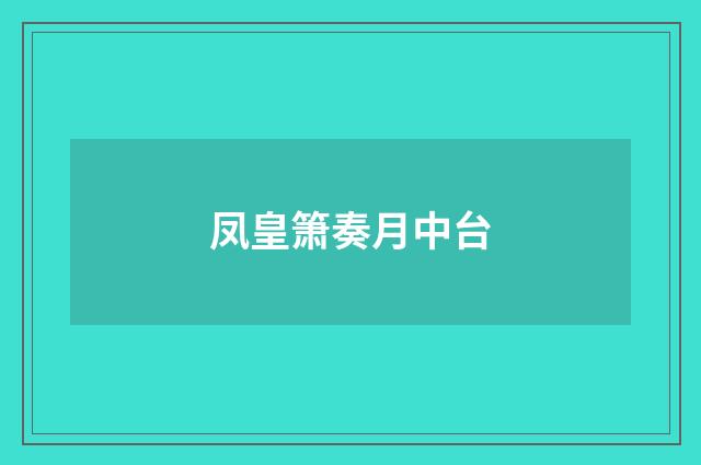 凤皇箫奏月中台