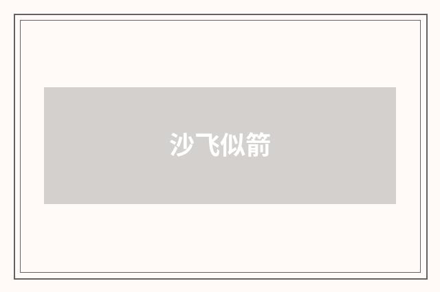 沙飞似箭
