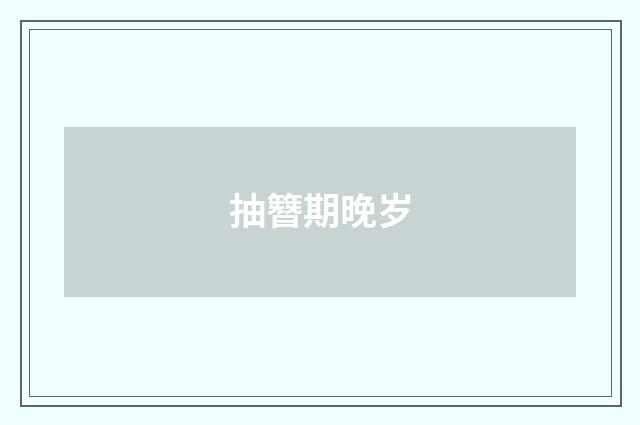 抽簪期晚岁