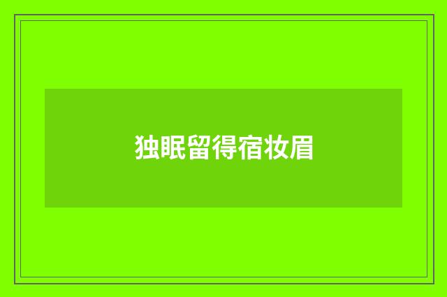 独眠留得宿妆眉
