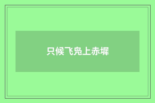 只候飞凫上赤墀