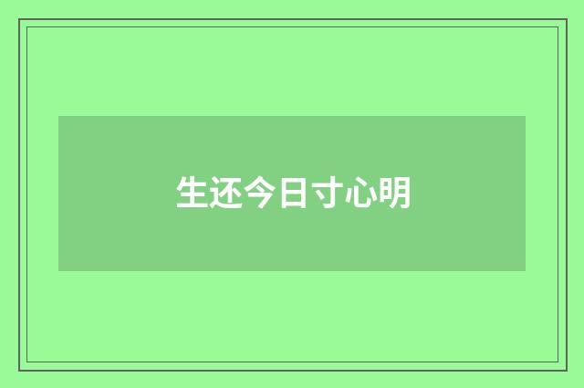 生还今日寸心明