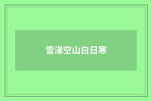 雪涕空山白日寒