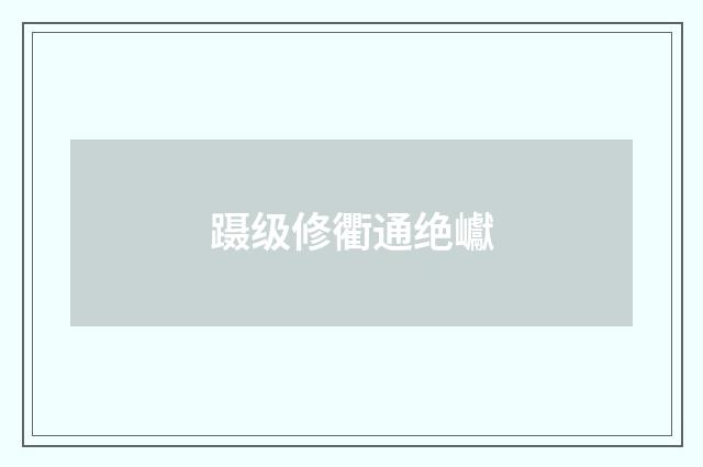 蹑级修衢通绝巘