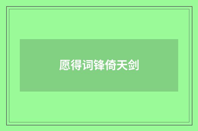 愿得词锋倚天剑