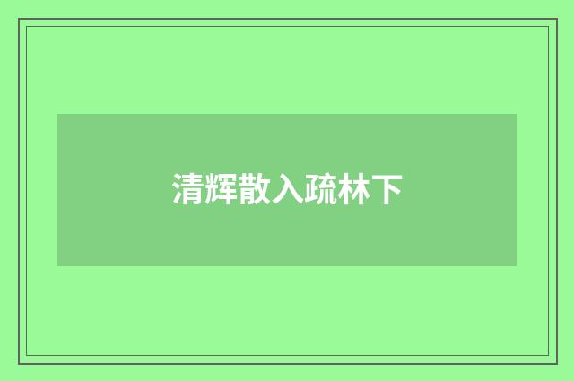 清辉散入疏林下