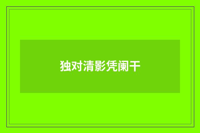 独对清影凭阑干