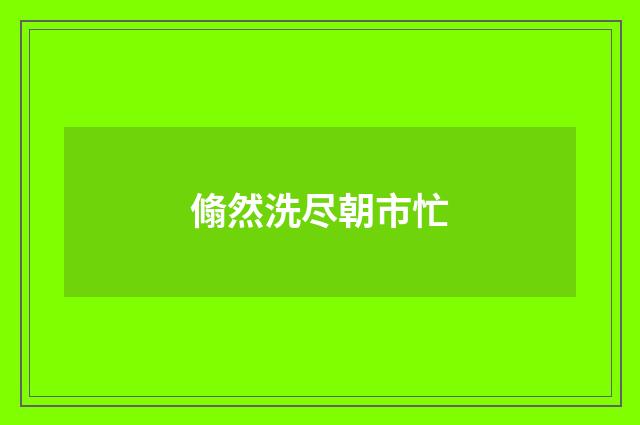 翛然洗尽朝市忙