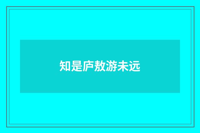 知是庐敖游未远