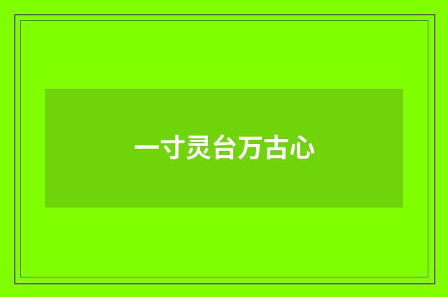 一寸灵台万古心