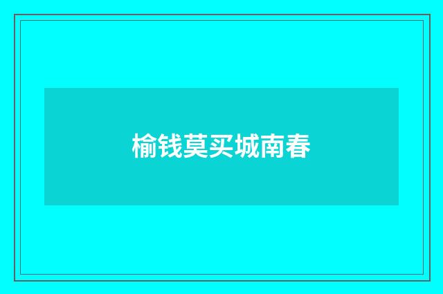 榆钱莫买城南春