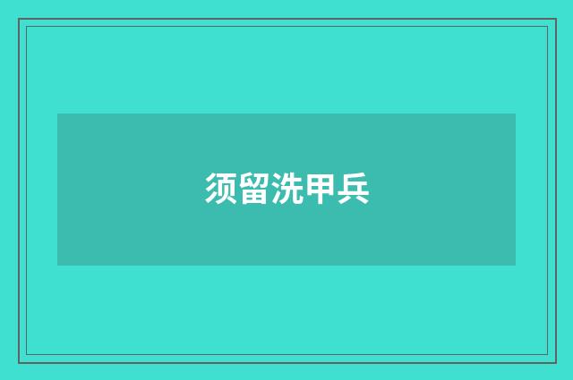 须留洗甲兵