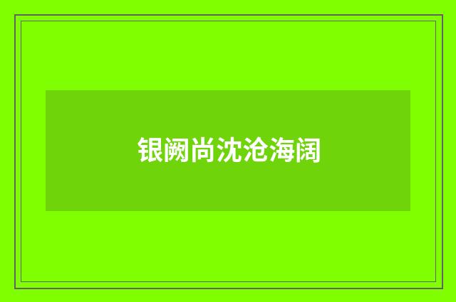 银阙尚沈沧海阔