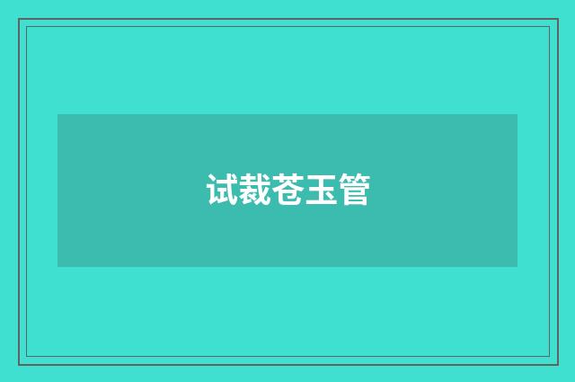 试裁苍玉管