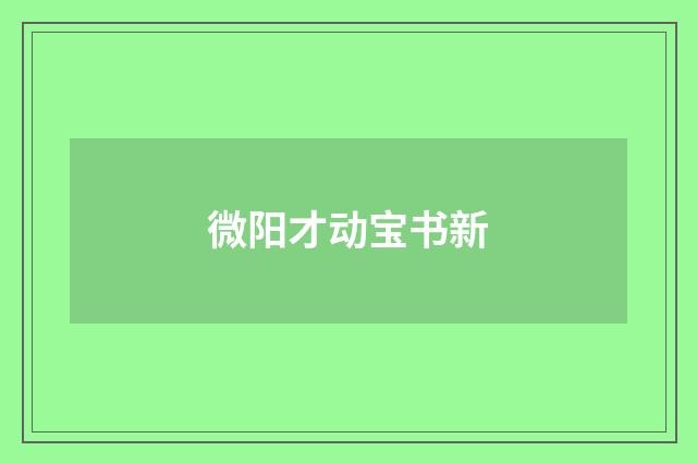 微阳才动宝书新