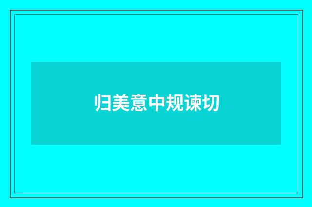 归美意中规谏切