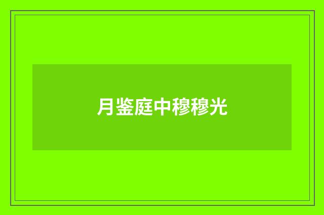 月鉴庭中穆穆光