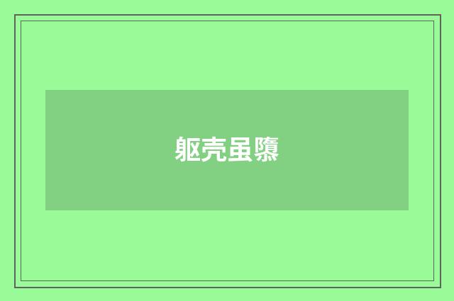 躯壳虽隳